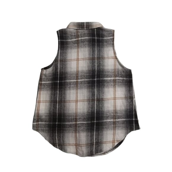 Shein Lune Plaid Print Plus Size Button Front Sleeveless Vest Jacket Women's 2XL - Picture 2 of 12